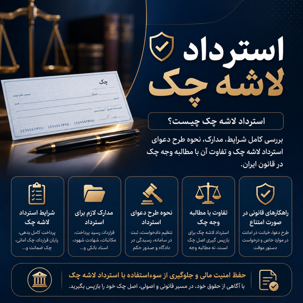 استرداد لاشه چک چیست؟ راهنمای کامل شرایط، مدارک و نحوه طرح دعوای استرداد لاشه چک