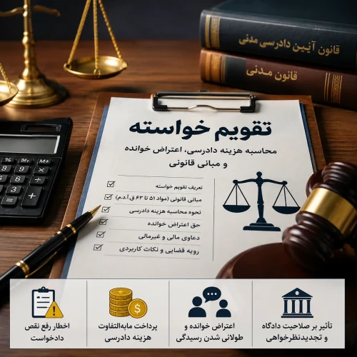 تقویم خواسته چیست؟ نحوه محاسبه هزینه دادرسی و اعتراض خوانده